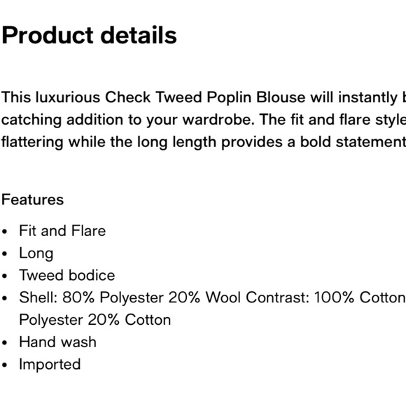 English Factory Women's Tweed Checkered Poplin Blouse - Picture 5 of 5